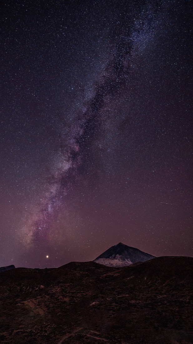 Volcán Teide nevado visto desde el mirador de La Esperanza